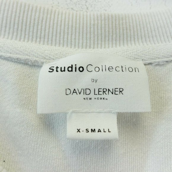 STUDIO COLLECTION Womens Cotton White Raglan Sweater XS Sweatshirt Crewneck Star - Picture 4 of 13